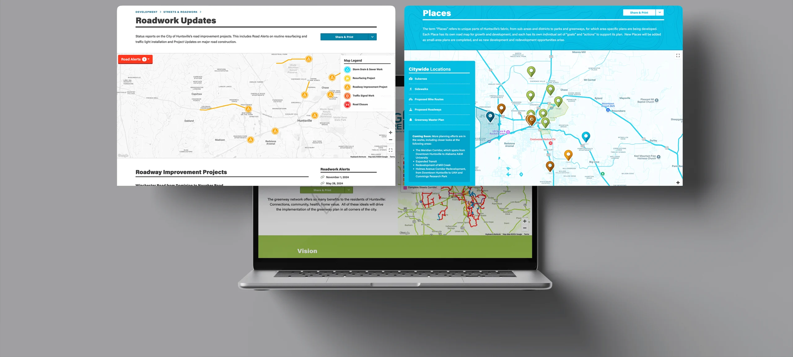 Custom mapping for the City of Huntsville